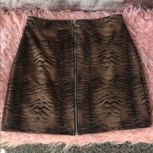 Tiger print skirt.